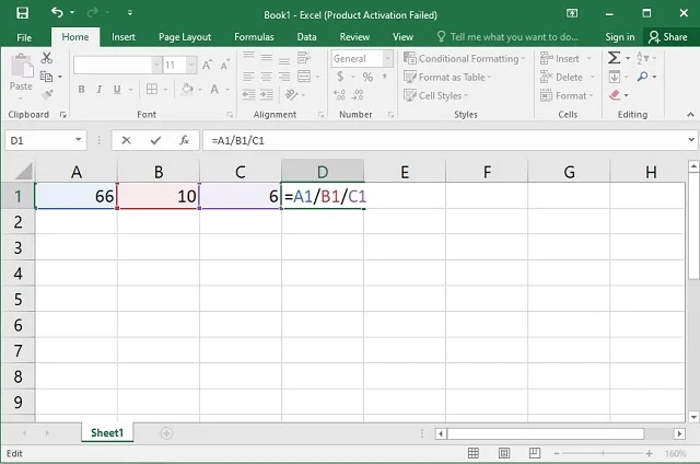 Tất tần tật các hàm cơ bản trong Excel và cách sử dụng chi tiết 8 Thực hiện phép chia trong Excel