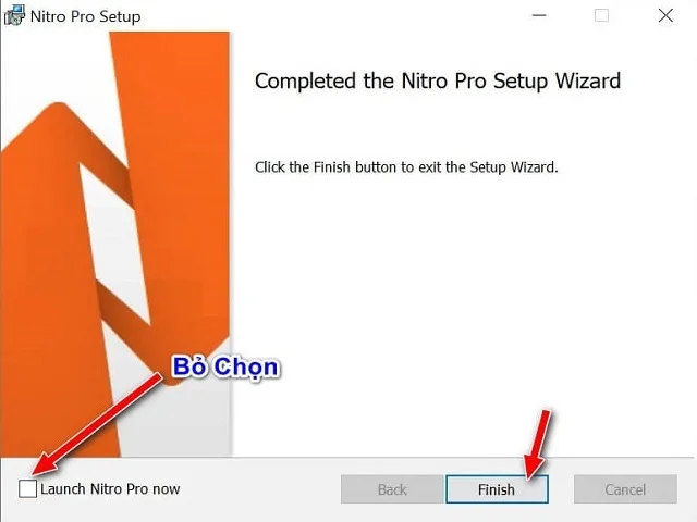 Hướng dẫn cài đặt phần mềm Nitro PDF Pro 13 mới nhất 7 Tích vào ô Launch Nitro Pro Now sau đó nhấn Finish