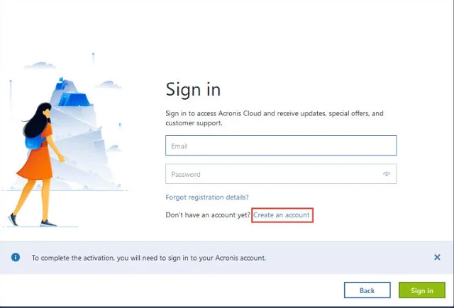 Hướng dẫn tải và cài đặt phần mềm Acronis True Image 2021 5 Tiến hành đăng nhập và tạo tài khoản