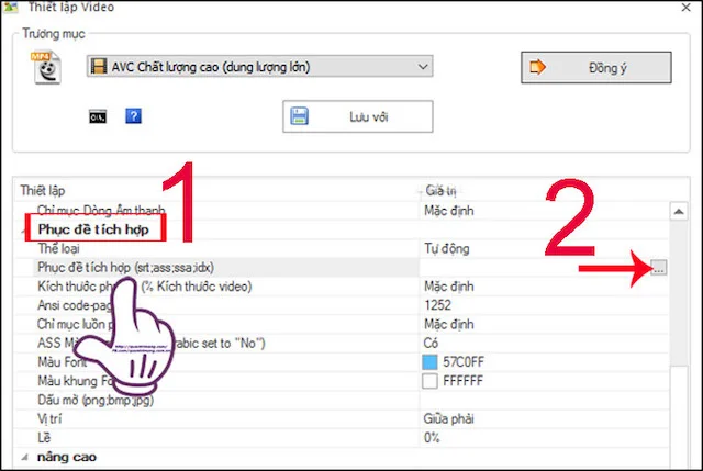 Cách tải và sử dụng Format Factory đơn giản nhất 18 Tìm phần Phụ đề tíhc hợp với các 4 nguồn và nhấn nút 3 chấm