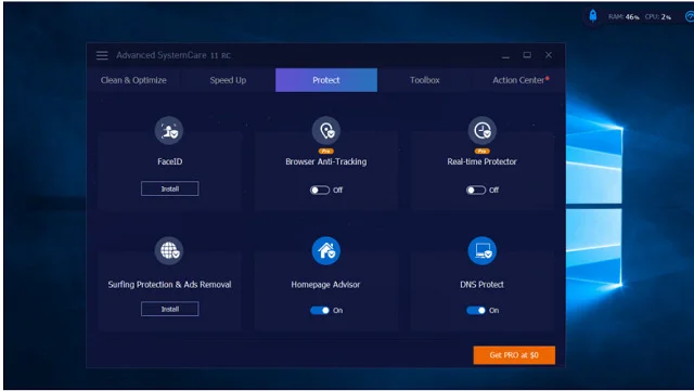 Tải và cài đặt Advanced SystemCare bản full mới nhất 19 Tính năng Protect của phần mềm Advanced SystemCare