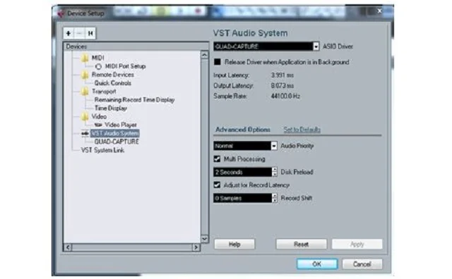 Link tải và Crack phần mềm Cubase 5 chi tiết bản full 4 Trong bảng Device Setup bạn chọn VST Audio System
