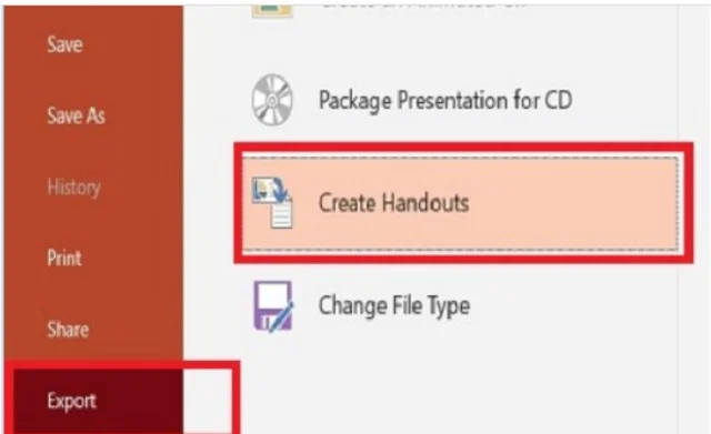 Bí quyết để sở hữu 4 cách copy slide trong PowerPoint 2010 độc, lạ và đơn giản 5 Trong mục Create Handouts in Microsoft Word chọn Create Handouts