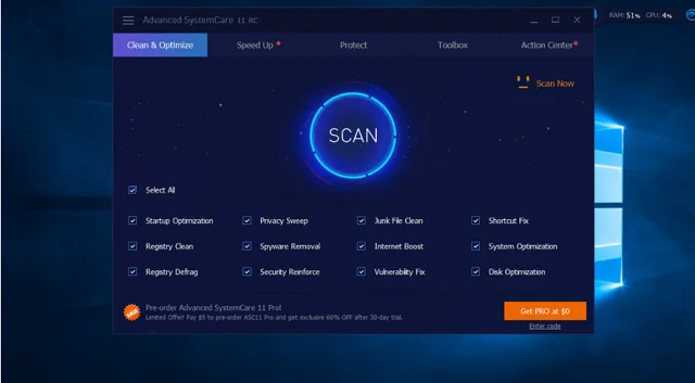 Tải và cài đặt Advanced SystemCare bản full mới nhất 17 Tùy chọn Clean & Optimize