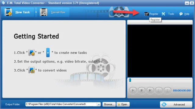 Hướng dẫn tải và cài đặt phần mềm Total Video Converter 14 Vào giao diện Total video converter chọn đăng ký