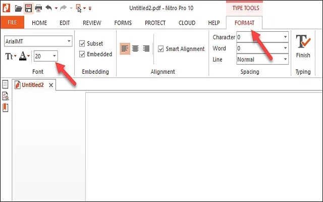 Hướng dẫn cài đặt phần mềm Nitro PDF Pro 13 mới nhất 15 Vào thẻ Format để lựa chọn font và cỡ chữ