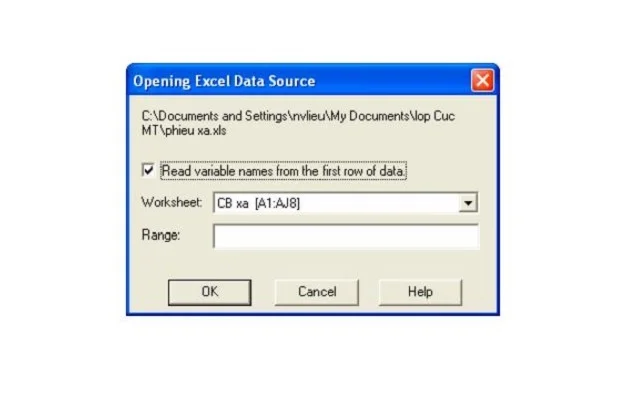 Cách tải và cài đặt chi tiết SPSS 26.0 full crack vĩnh viễn 17 Xuất hiện hộp thoại Opening Excel Data
