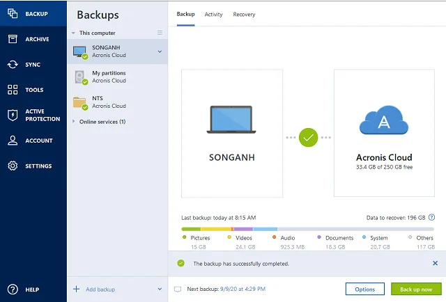 Hướng dẫn tải và cài đặt phần mềm Acronis True Image 2021 3 Yêu cầu tối thiểu để tải Acronis True Image 2021