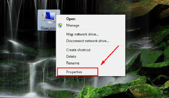 Hướng dẫn cách Crack Win 7 cho laptop một cách dễ dàng 10 Ấn chuột phải chọn Properities