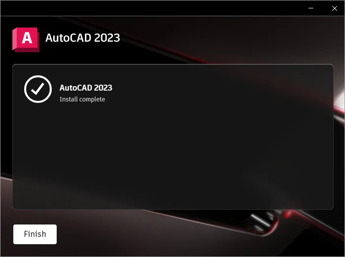 Cách cài đặt Autocad 2023 bản full crack: Hướng Dẫn Chi Tiết 5 Đợi cài đặt xong rồi chọn Finish