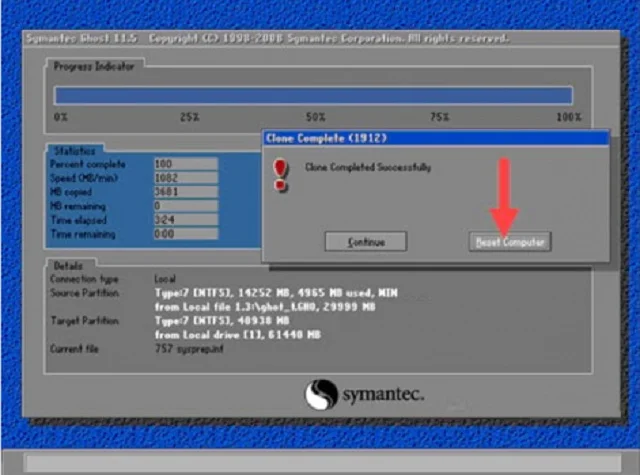 Cách ghost win10 thông qua ô cứng bước 16