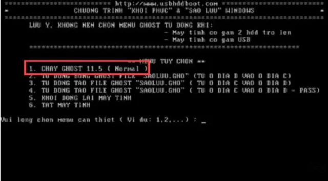 Cách ghost win10 thông qua ổ cứng bước 8