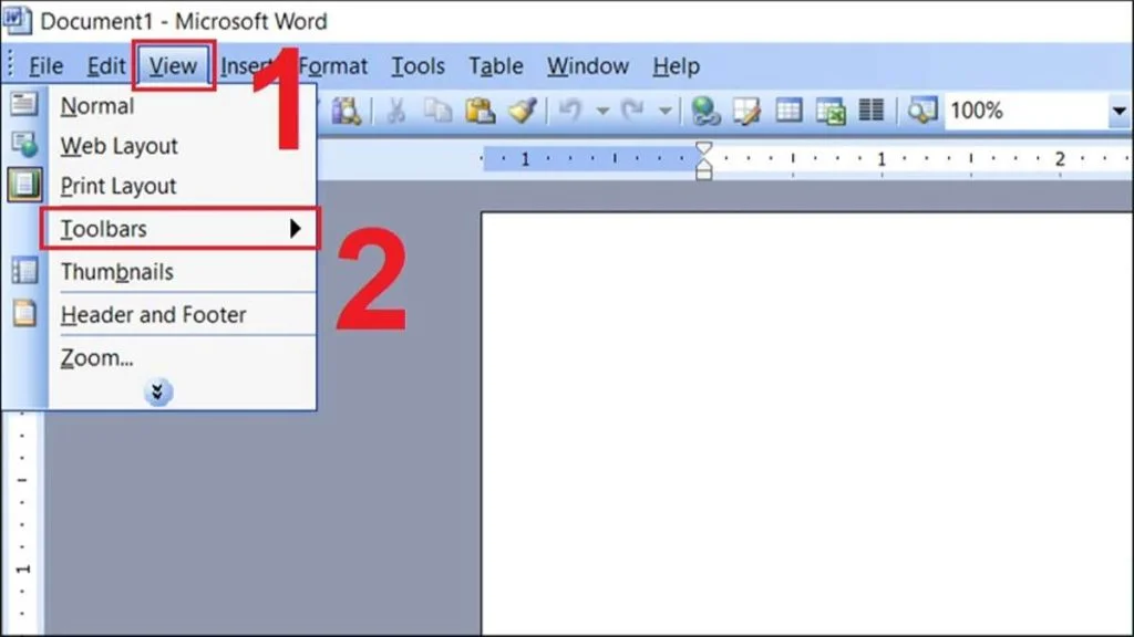 Tất tần tật các cách hiện thanh công cụ trong Word 2010 5 Nhấp vào tab View