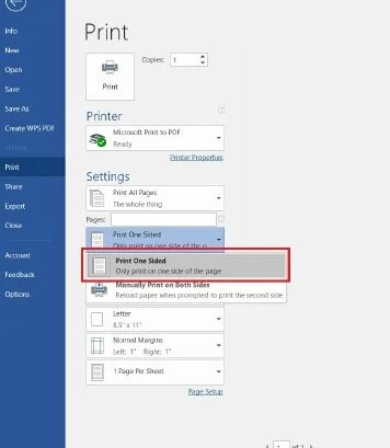 Cách in trong Word 2010 cho người mới bắt đầu 13 Nhấn vào Print One Sided