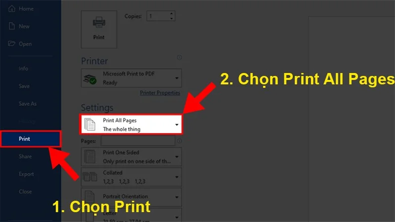 Cách in trong Word 2010 cho người mới bắt đầu 15 Chọn Print All Pages