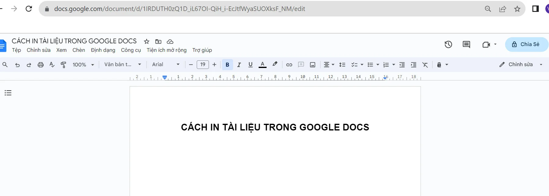 2 cách in trong Google Docs cho người mới 1 cách in trong Google Docs