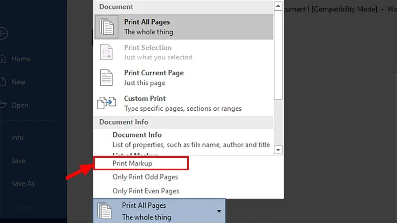 Cách in trong Word 2010 cho người mới bắt đầu 7 Print Markup