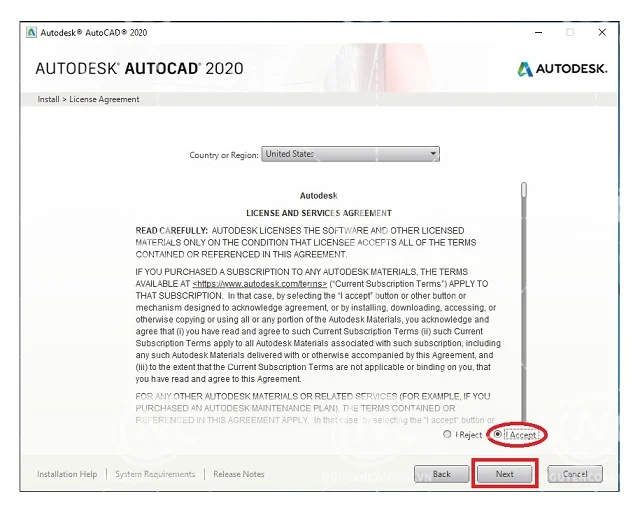 Cách tải Autocad 2020 bước 4