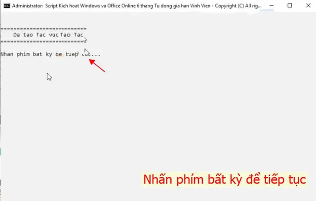 Tải Activate AIO Tools 3.1.3 Link Google Drive mới nhất 2024 10 Nhấn phím bất kỳ