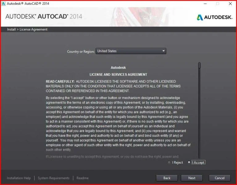Cách tải và cài đặt bản full crack của phần mềm Autocad 2014 4 Tick chọn I Accept sau đó nhấn Next để tiếp tục