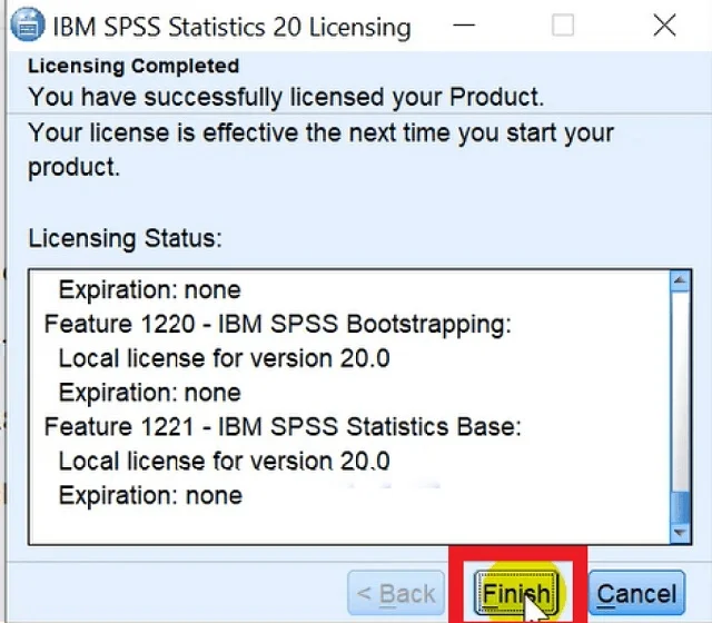 Hướng Dẫn tải và cài đặt SPSS 20 full crack hiệu quả 20 Cài đặt spss 20 đã kích hoạt bước 3.5