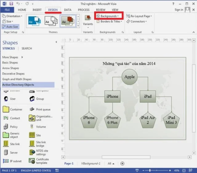 Bật mí tải và cài đặt Microsoft Visio 2013 đơn giản 16 Chọn background tùy ý theo nhu cầu