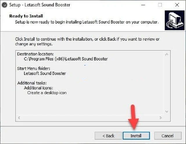 Bật mí cách cài đặt và sử dụng phần mềm Sound Booster 10 Chọn Install để bắt đầu cài đặt