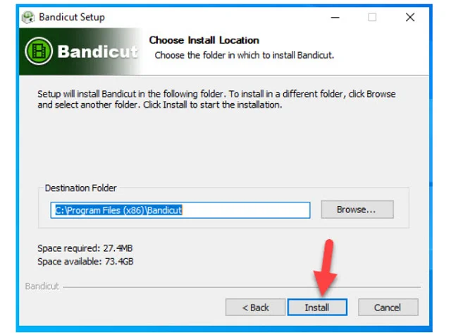 Link tải Bandicut full crack mới nhất 2023 - Google Drive 8 Chọn Install để cài đặt phần mềm