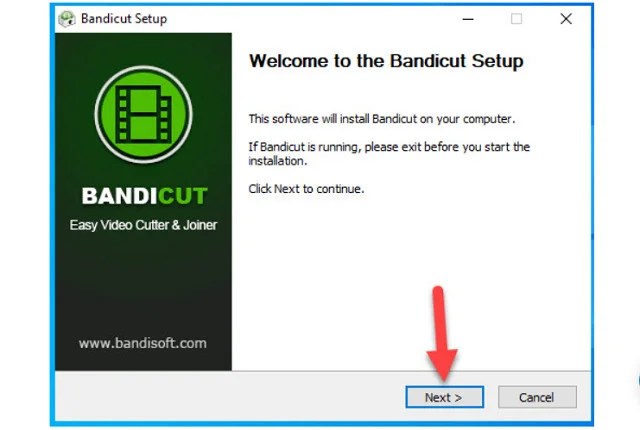 Link tải Bandicut full crack mới nhất 2023 - Google Drive 5 Chọn Next đối với hộp thoại bên trên