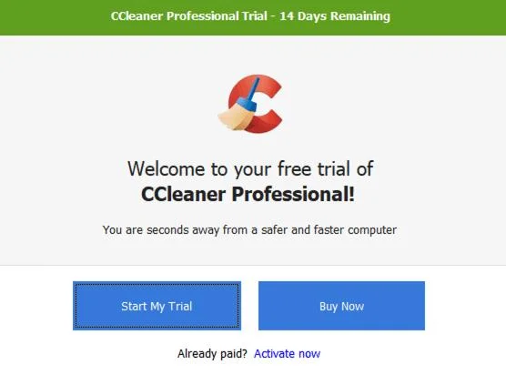 Chọn Start My Trial