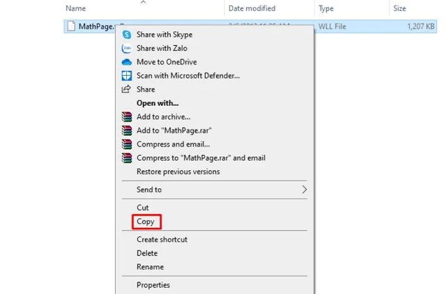 Link tải MathType full crack đơn giản, hiệu quả 14 Copy tệp tin MathPage.wll
