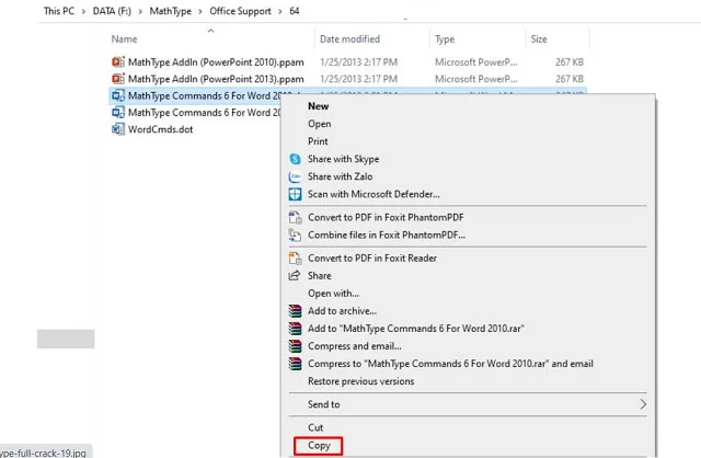 Link tải MathType full crack đơn giản, hiệu quả 15 Copy tệp tin MathType Commands 6 For Word 2010.dotm