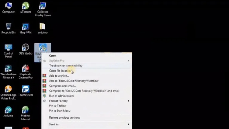 Cách Crack Phần Mềm Easeus Data Recovery Wizard An Toàn 11 chọn “Open file location“