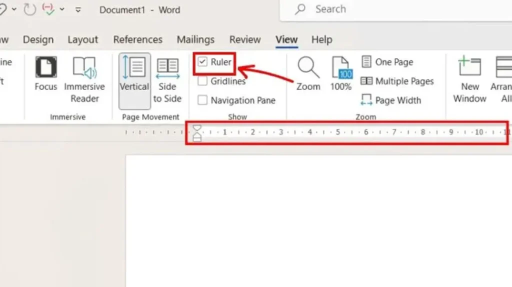Hướng dẫn cách hiện thước trong Word trên Window và iOS 3 Đi đến mục Show và tìm đến công cụ Ruler