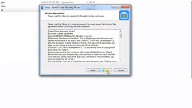 Cách Crack Phần Mềm Easeus Data Recovery Wizard An Toàn 7 Chọn "Accept"
