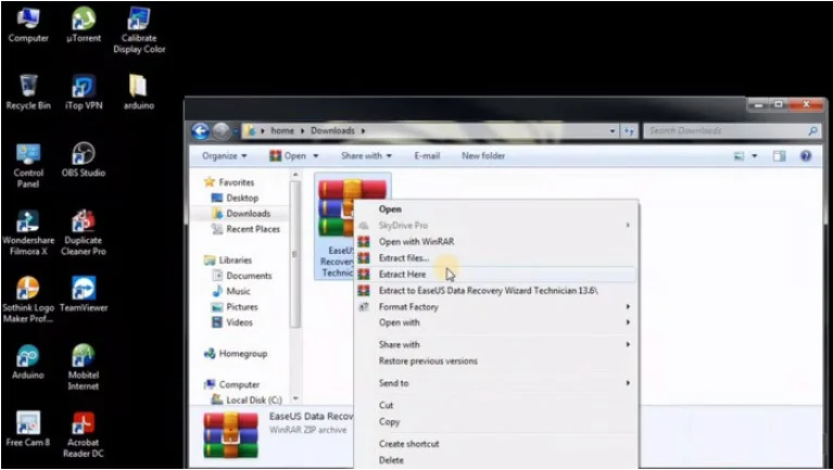Cách Crack Phần Mềm Easeus Data Recovery Wizard An Toàn 3 giải nén phần mềm