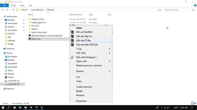 Tải về SPSS 16 và cách cài đặt đơn giản cho người mới 6 Giải nén file cài đặt SPSS