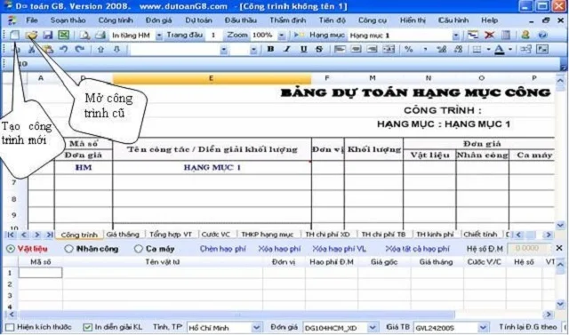 Cách tải và cài đặt phần mềm dự toán G8 full miễn phí 3 Giao diện của phần mềm dự toán vô cùng đơn giản