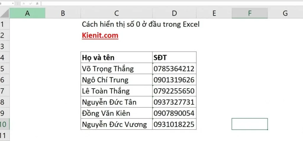 Các cách hiện số 0 trong Excel bạn cần biết 3 Giờ bạn có thể nhập số 0 ở đầu bình thường