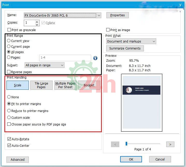 Hướng dẫn cách chỉnh và in file PDF dễ thao tác nhất 4 chọn máy in mà bạn muốn sử dụng từ phần Select Printer