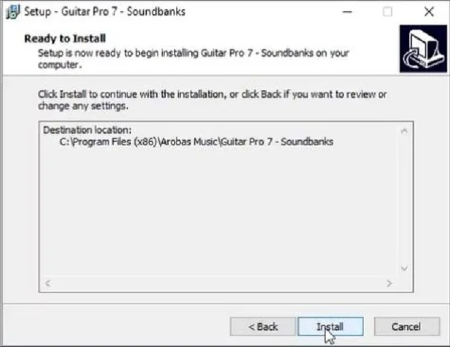 Cách tải Guitar Pro 7.5 – Phiên bản chơi nhạc trên PC 10 Khởi chạy tep soundback bước 3