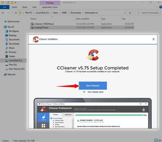 Khởi động CCleaner