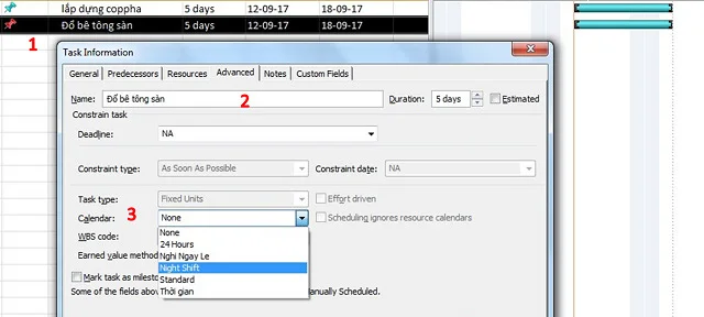 Link tải và cài đặt phần mềm Microsoft Project 2013 chi tiết 11 Lịch cho các hạng mục công việc