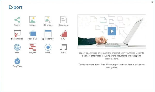 Hướng dẫn tải, cài đặt và sử dụng iMindMap miễn phí 16 Lựa chọn dạng file để xuất sơ đồ