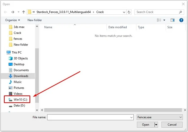 Bật mí chi tiết cách tải Stardock Fences full crack 10 Lựa chọn vào ổ đĩa C sau khi đã nhấn chọn Yes
