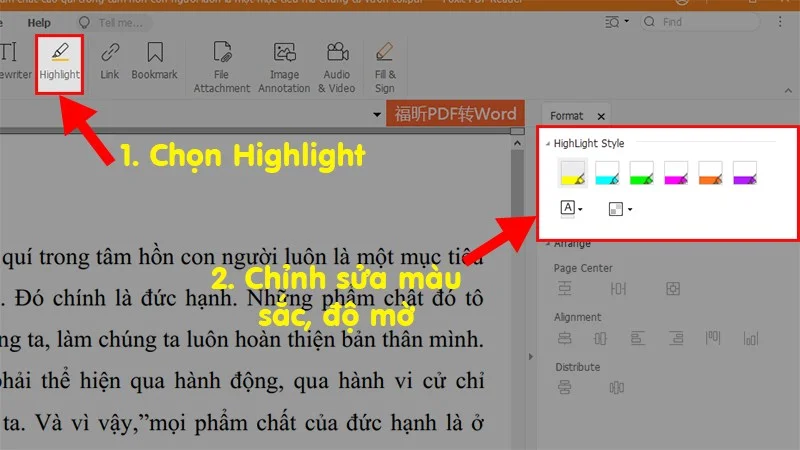 Mở hộp thoại “Highlight Style”