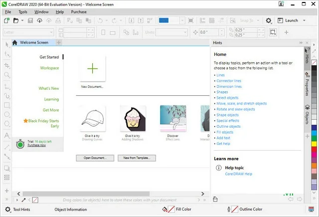 Tải CorelDRAW 2020 full vĩnh viễn mới【Link Google Drive】 13 Mở phần mềm lên và sử dụng