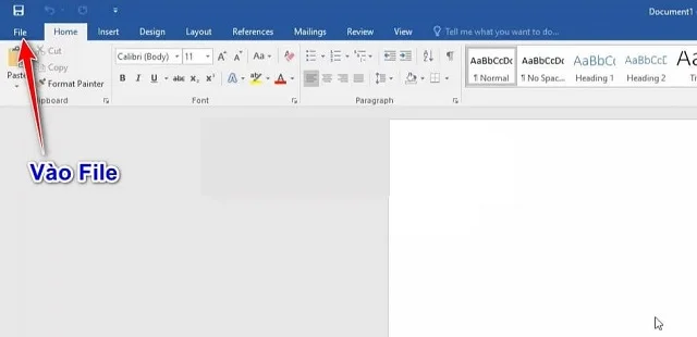 Nhấn chọn mục File