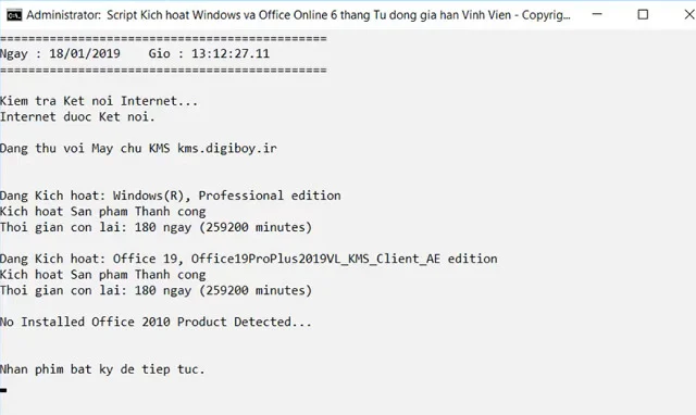 Hướng dẫn tải và cài đặt Office 2019 miễn phí 15 Nhấn phím bất kỳ