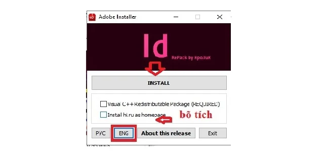 Hướng dẫn tải và cài đặt bản full crack của Adobe indesign 5 Quy trình thực hiện bước 2